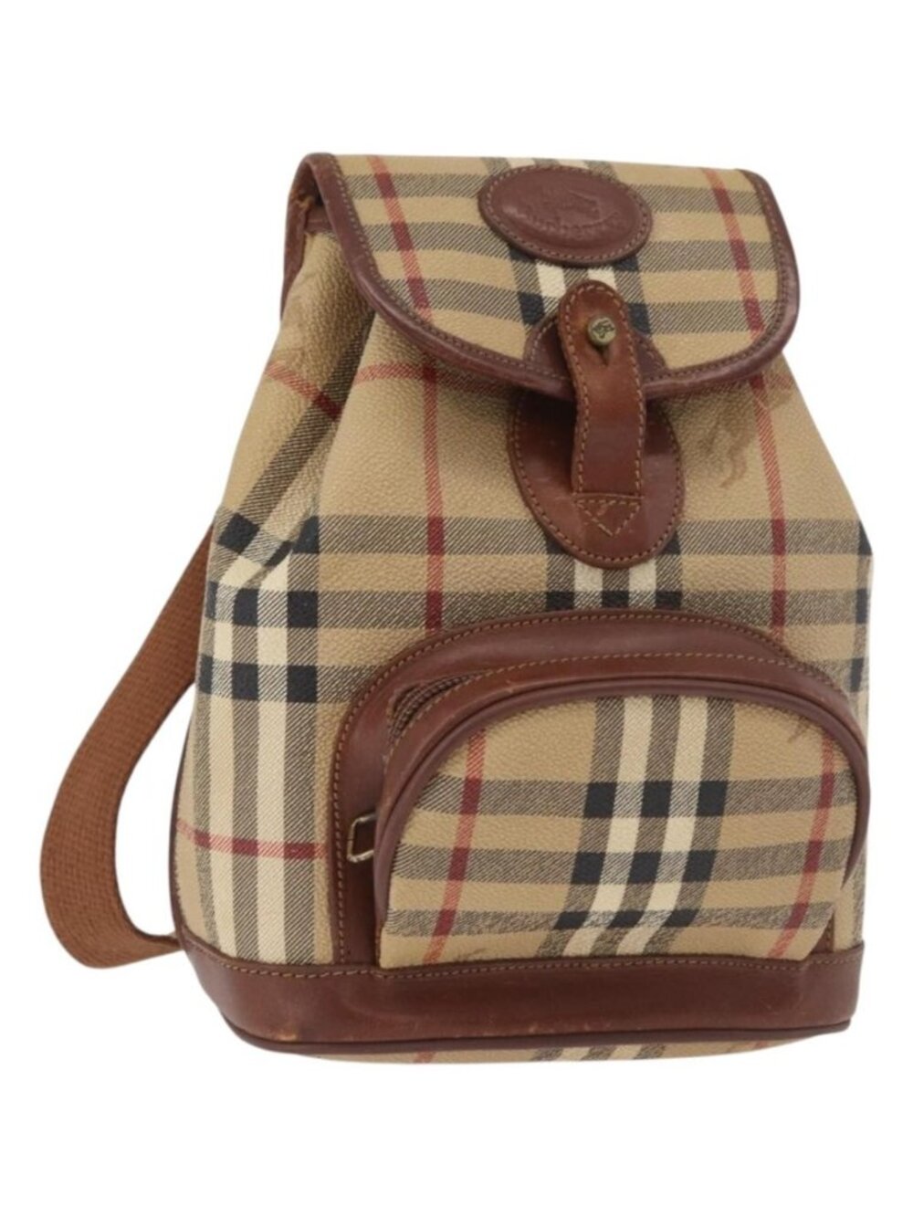 Burberrys Nova Check Backpack PVC Beige Gold